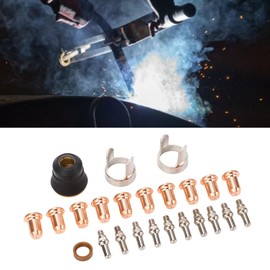 MEKOTRIN 24 Piece Plasma Cutter Consumables, IPT40 Plasma Cutter Tip Electrode Kit, Plasma Cutter Accessories with Brass Zinc Alloy Stainless Steel Material for CUT 55DS Pro CUT 65DS