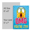 Funny 27th Birthday Card for Friend, OMG You're 27 Screaming