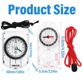 QIBZI Compasses, 2 Pieces Scale Compass, Outdoor Compass, Kids Compass, Hiking Compass, Suitable for Outdoor Survival Hiking, Camping, Navigation