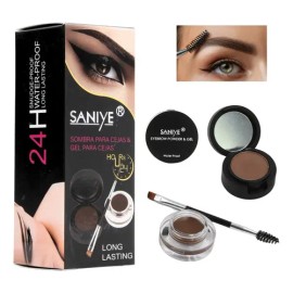 Dúo Sombra & Gel Para Cejas, Aplicador, Elige Tono. Saniye Color 02. Coffee