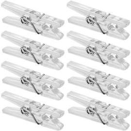 20pcs Photo Clip, 2.5cm Mini Clothes Pegs, Clear Clothesline Accessory Clamp, Plastic Clothespins for Paper Clothes Photo Small Card Towel Socks
