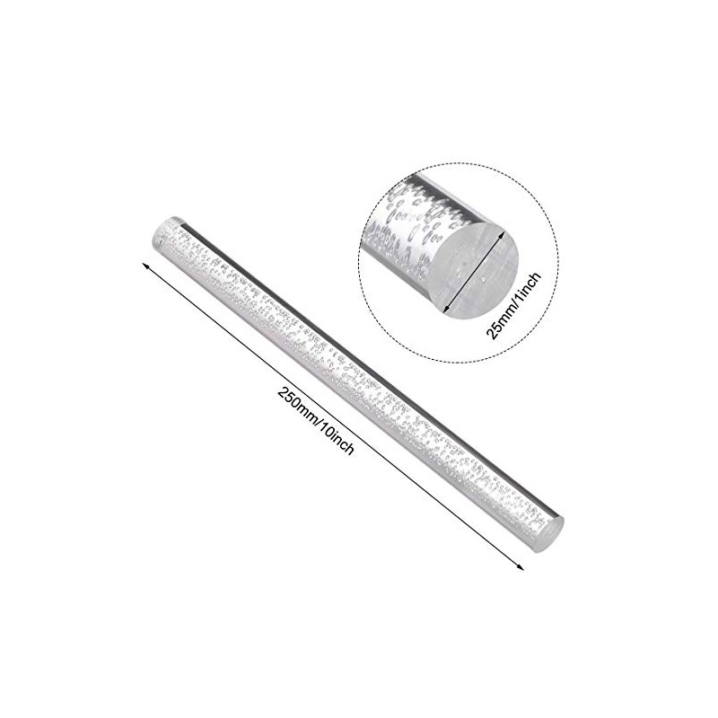 TA-VIGOR 1Pcs Clear Acrylic Round Rods 25mm Diameter 250mm Length