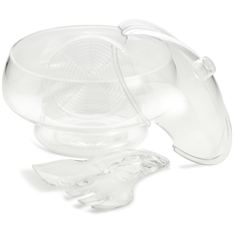 Prodyne AB-3-D Acrylic Salad Bowl & Servers, Clear