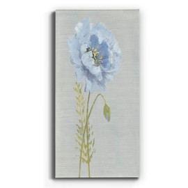 Renditions Gallery Canvas Floral Wall Art Nature Paintings & Prints Premium Jardin Bleu Modern Romantic Artwork Canvas Botanical Decorations for Bedroom Office Kitchen - 20"x40" LT43