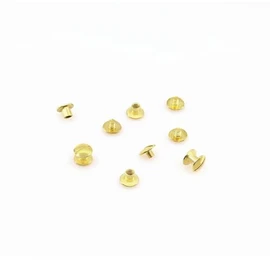KLEBASTO Book Screws | Book Binding Screws for Books, Menus, Brochures | Belt Screws | Book Rivets for Screwing (Brass-Plated, 2 mm | Pack of 100)