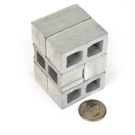 Acacia Grove Mini Cinder Blocks, 6 Pack, 1/12 Scale