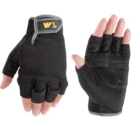 Wells Lamont - Guantes de trabajo de piel sintético sin dedos para hombre, talla L (847L)