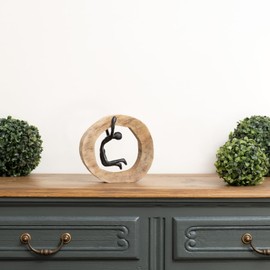 Moritz Sculpture I Pull Up I Do Not Give Up I 20 x 7 x 18.5 cm I Wooden Decoration I Sculpture Decoration I Modern I Living Room I Made of Wood I Wooden Sculpture