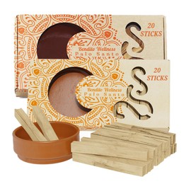 Bendito Wellness Palo Santo Sticks (Approx. 220g) Premium Ecuadorian Grade - 2 Free Holders - Sustainable Ethical Wild Harvested Hand-Picked Natural Smudge Stick for Energy Cleansing and Aromatherapy