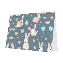 GGNKDL Cartoon Cute Bunny Prints Greeting Card - High-End Pearlescent Paper With Dazzling Sparkling Effect
