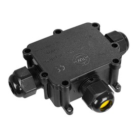 Outdoor Waterproof Junction Box IP68 with 3 Cable Glands Dimensions 9.3 x 7.3 x 3.8 cm Ideal for Outdoor Electrical Connections