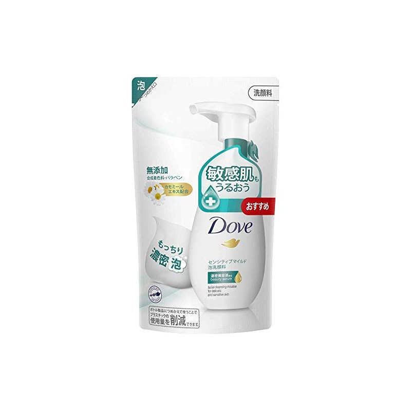Dove Sensitive Mild Creamy Foam Facial Cleanser, Refill 140ml