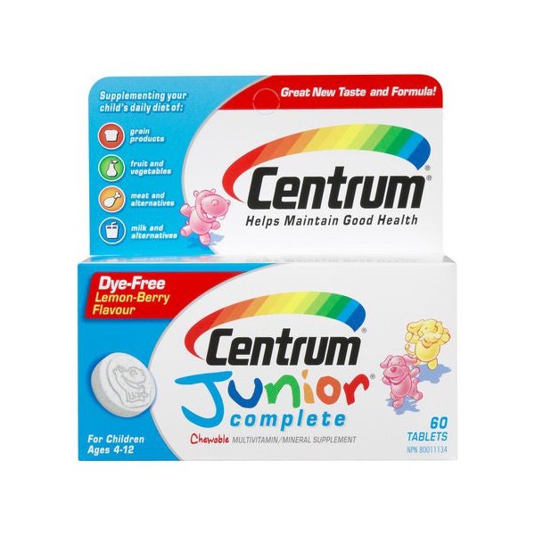 Centrum Junior Complete Multivitamin Lemon-Berry Flavour 60 Chewable Tablets