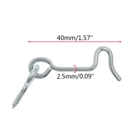 Zorfeter 8 Pcs 1.5" Cabin Hook Eye Latch Zinc Plated Gate Door Swivel Hook for Wood Window Door with Mounting Screws