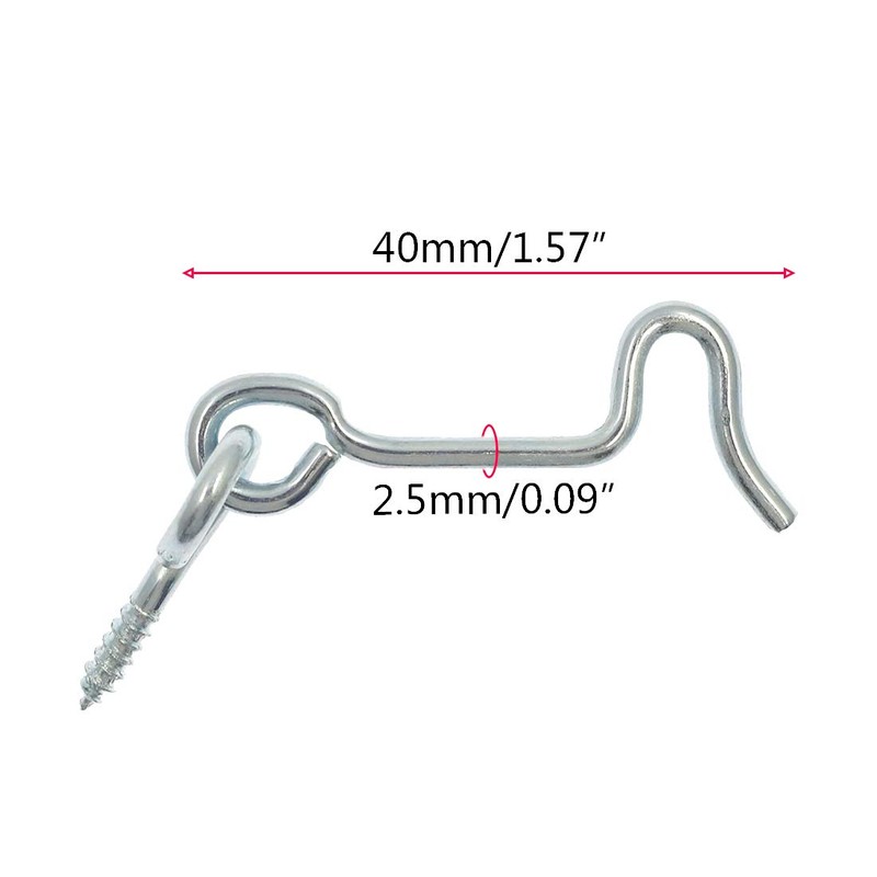 Zorfeter 8 Pcs 1.5" Cabin Hook Eye Latch Zinc Plated