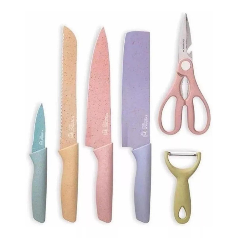 DAS Cuchillos De Cocina Chef Acero Inoxidable 6 Colores Pastel