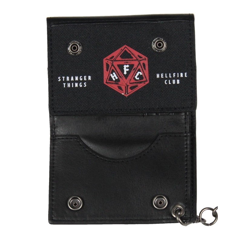 Stranger Things Hellfire Club Demogorgon Hunter Tri-Fold Snap Chain Wallet