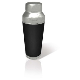 Vin Bouquet Cocktail Shaker Shaker with Strainer, Silver/Black, 13645