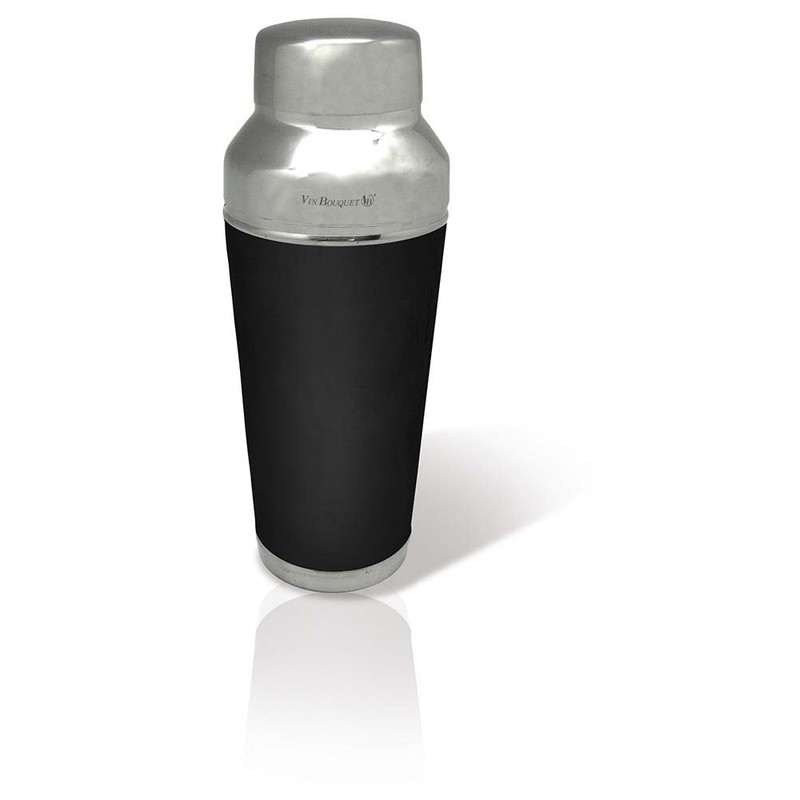 Vin Bouquet Cocktail Shaker Shaker with Strainer, Silver/Black, 13645