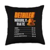 Auto Detailer Hourly Rate Automotive Car Detailing Detailer Throw Pillow