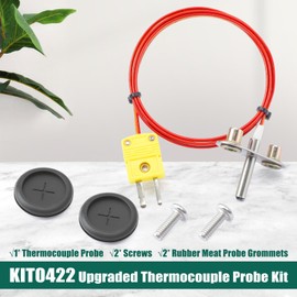 YUXIVCNE KIT0422 Upgraded Thermocouple Probe Kit Replacement for Traeger 575/780 for Ironwood 650/885 Wood Pellet Grill Sensor with 2 Meat Probe Grommet and Screws
