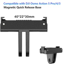 UnisonPet 2PCS Magnetic Action Quick Release Adapter Mount for DJI Osmo Action 5 Pro Action 4 Action 3 Quick Release Adapter - Action 5 pro/4/3 Accessories, Attachable Tripod, Selfie, Vlogging