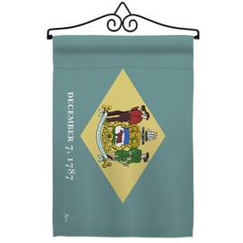 Delaware Garden Flag Set Wall Hanger Americana States USA American Territories Republic Country Particular Area Small Decorative Gift Yard House Banner Made In 13 X 18.5