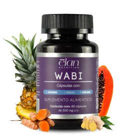 Wabi - Mezcla de Enzimas Digestivas, 60 Cápsulas Vegetales, Promueve Digestión Saludable,