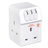 Masterplug Three Socket Surge Protected Adaptor with Individual Switches
