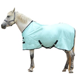 Gallopoff Horse Fly Sheet, Standard Neck Comfy Mesh Fly Sheet for Horses, Equine Summer Sheets UV-Protective Green 75