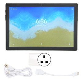 Tablet PC 10.1in 4G RAM 128G ROM Bluetooth 5.0 8 Core CPU WIFI 5G Dual Band 7000mah Battery for Android 11 Tablet 100‑240V Silver UK Plug