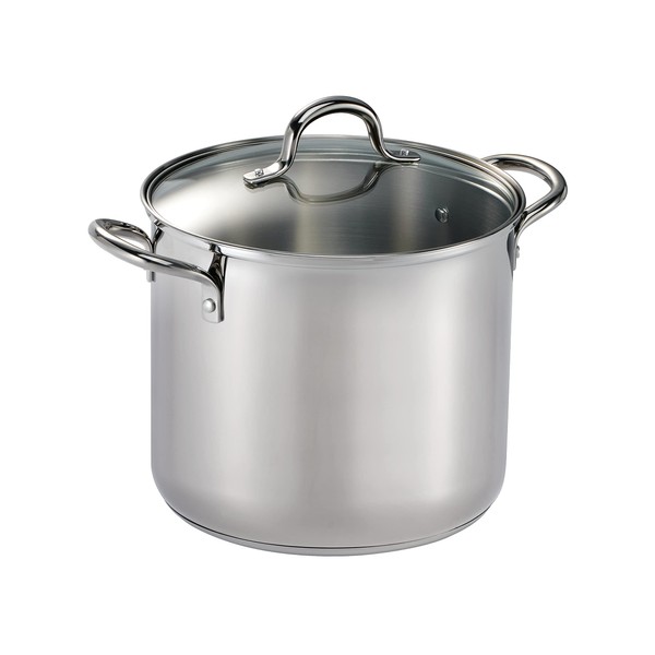 Tramontina Covered Stock Pot Stainless Steel 12qt, 80104/122DS