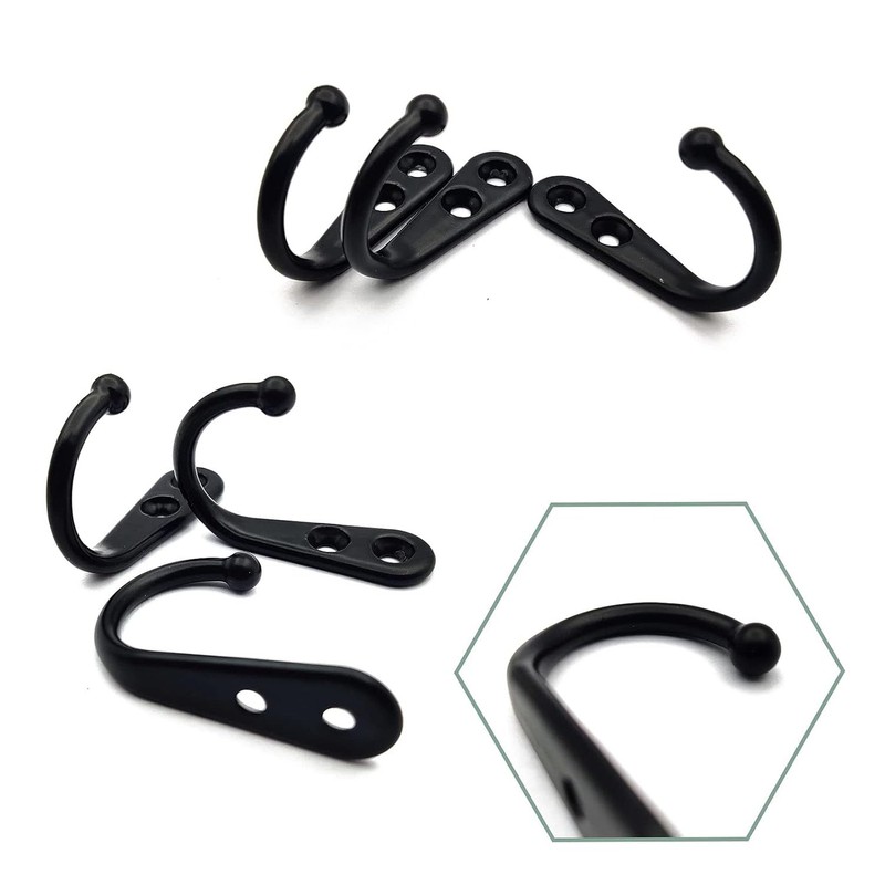 MaoNativey 10 Pieces Coat Hooks, Single Prong Robe Hooks with