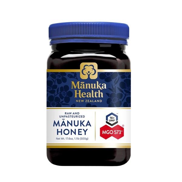Manuka Health UMF 16+/MGO 573+ Manuka Honey (500g/17.6oz), Superfood, Authentic Raw Honey from New Zealand