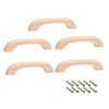 Mysummer 5PCS Wooden Handles for Cabinet Solid Handle Unfinished for