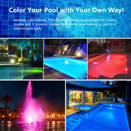 12V 50W Pool Lights for Inground Pools Waterproof, Color Changing Pool Light Bulb with Remote Control, Replacement Bulb for Pentair, Hayward and Other E26 Screw in Type Bulbs