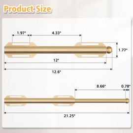 Barra de valet para clóset extraíble, barra de valet ajustable resistente para clóset, lavandería, recámara, baño (dorado)