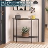 SAYGOER Glass Console Table 2 Tier Half Moon Entryway Table