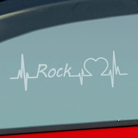 Hellweg Druckerei Car Sticker Rock Pulse Heartbeat Fun Sticker Rear Window Sticker Car Sticker