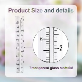 WANDIC Rain Gauge, 3 Pcs Glass Measuring Gauge Outdoor Rain Gauge with Scales for Home Garden Farm