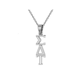 King Greek Sigma Delta Tau Necklace 18" - Sterling Silver