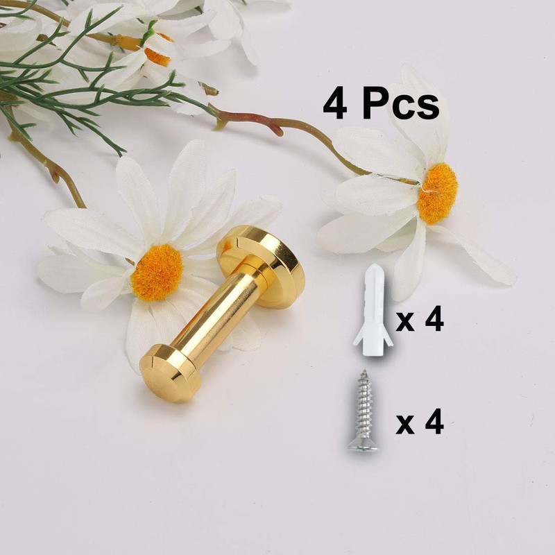 sourcing map 4pcs Wall Hook Copper Wall Mounted 1.8 Inch