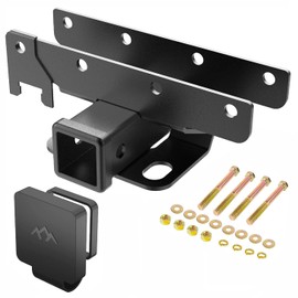 JK-61A 2" inch Rear Bumper Tow Jeep Trailer Hitch Receiver Kit, Compatible for 2007-2018 Jeep Wrangler JK 4 Door & 2 Door Unlimited, (Exclude JL Models)