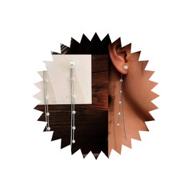 Atentuyi Wedding Pearl Earrings Silver Pearl Drop Earrings Pearl Necklace Earrings Pearl Tassel Earrings Long Dangle Earrings Bridal Chandelier Earrings Women Girls Brides Bridesmaids Jewellery