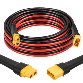 MOOKEERF 10FT XT60 Extension Cable - 10AWG with Male to Female Connector for Portable Power Station, Solar Panel, RC Battery
