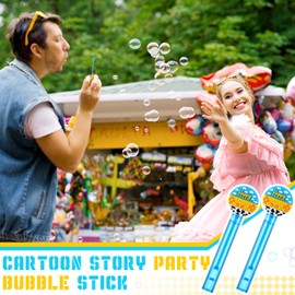 Civaner 36pcs Cartoon Story Party Favor Cartoon Story Bubble Wands Bulk Toy Theme Birthday Supplies Blue Sky and White Cloud Cow Print Birthday Gifts Goody Bag Stuffers Party Favors Supplies