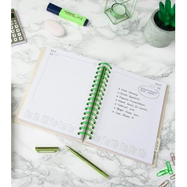 Collins Retro Line Art A5 Day a Page Diary Academic Year 2024-25 - Blue - Daily Mid Year Journal for Students, Teachers and Academics on Recyled Paper - E-RL151.52M-2425 - August 2024 to August 2025