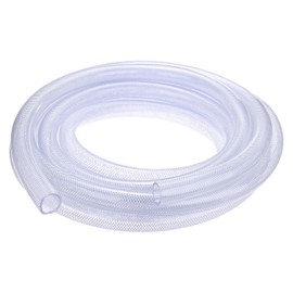 M METERXITY 1" ID x 1 1/4" OD PVC Tube, 25 Ft High Pressure Braided Clear Flexible PVC Tubing for Water, Oil, Air Lines Dispensing