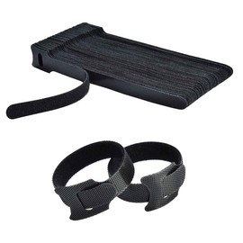 50Pcs Black Nylon Cable Ties,15x1.2cm Cable Management Hook and Loop Cable Tidy Adjustable Fastening Tie for Cable Management,Home and Office