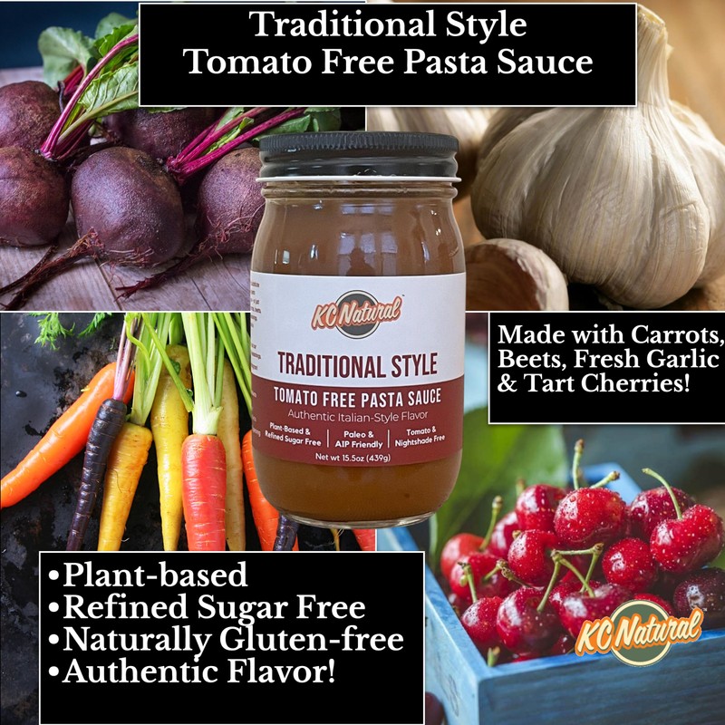 KC Natural Tomato-Free Pasta Sauce Combo Pack, Traditional Style &